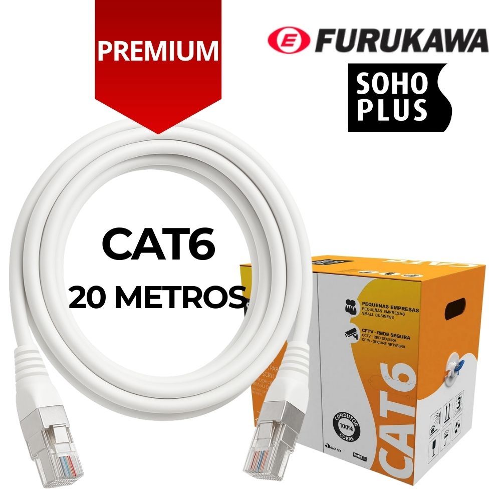 CABO DE REDE CAT6 20 METROS BRANCO FURUKAWA SOHOPLUS