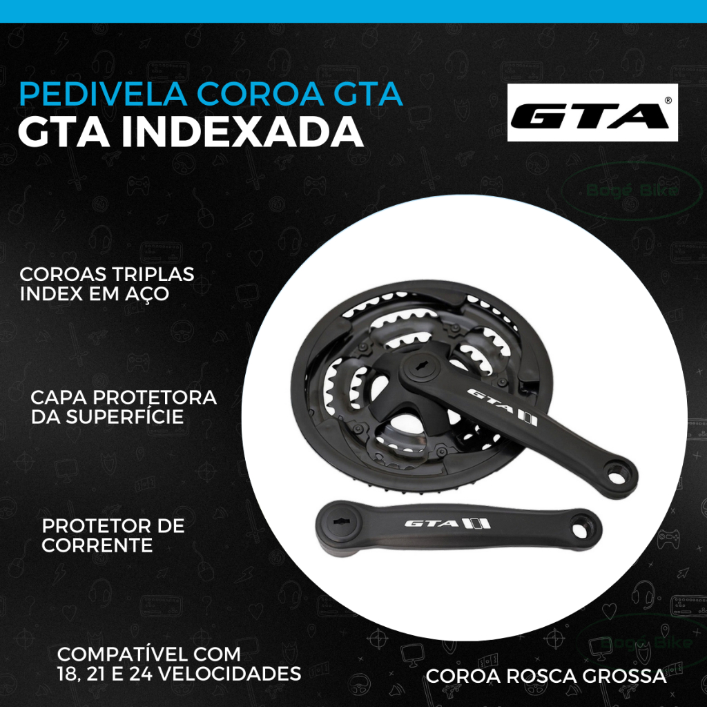 Coroa Tripla Pedivela Bicicleta 29 48d + Pedal + Pe Esquerdo — imagem 2 de 2