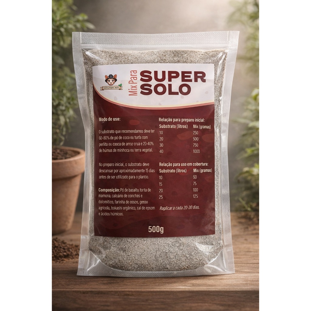 Mix para Super Solo 1kg Adubo para Plantas em Geral Frutíferas Orquídeas Hortaliças Bokashi Floração