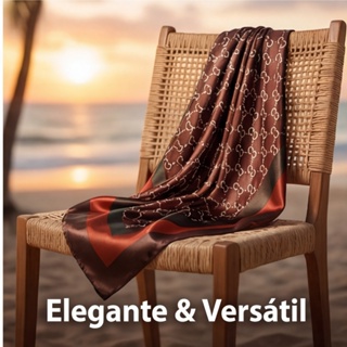 Lenço Feminino Premium 90x90cm | Elegante, Versátil e Multifuncional · Disponível em 4 Cores em Oferta na Shopee