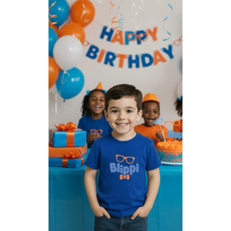 Camiseta Infantil Blippi Menino | Tema Festa Aniversário | Algodão Confortável | Roupa Infantil Personagem