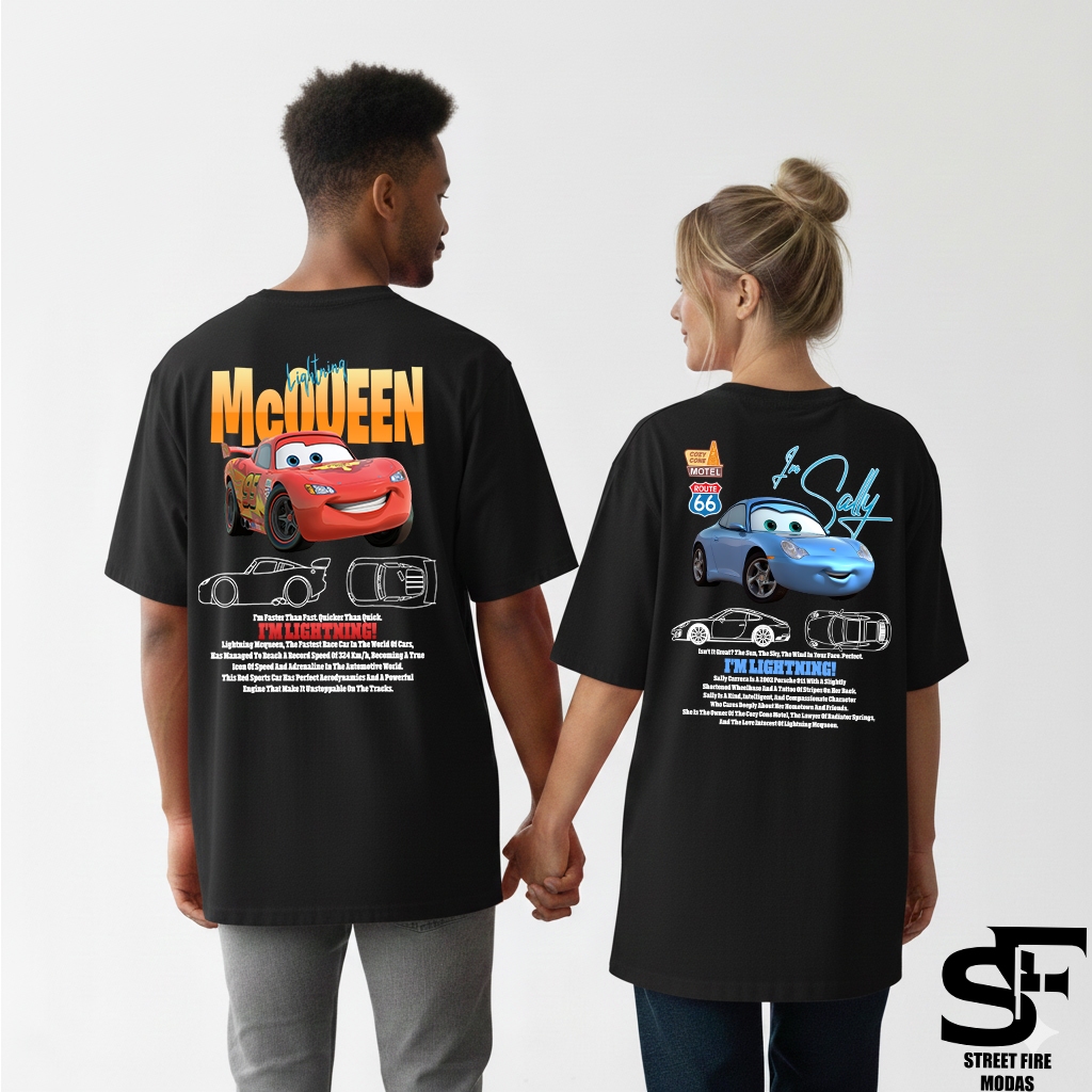 Kit Casal 2 Camiseta McQueen e Sally Masculina Feminina em Oferta na Shopee