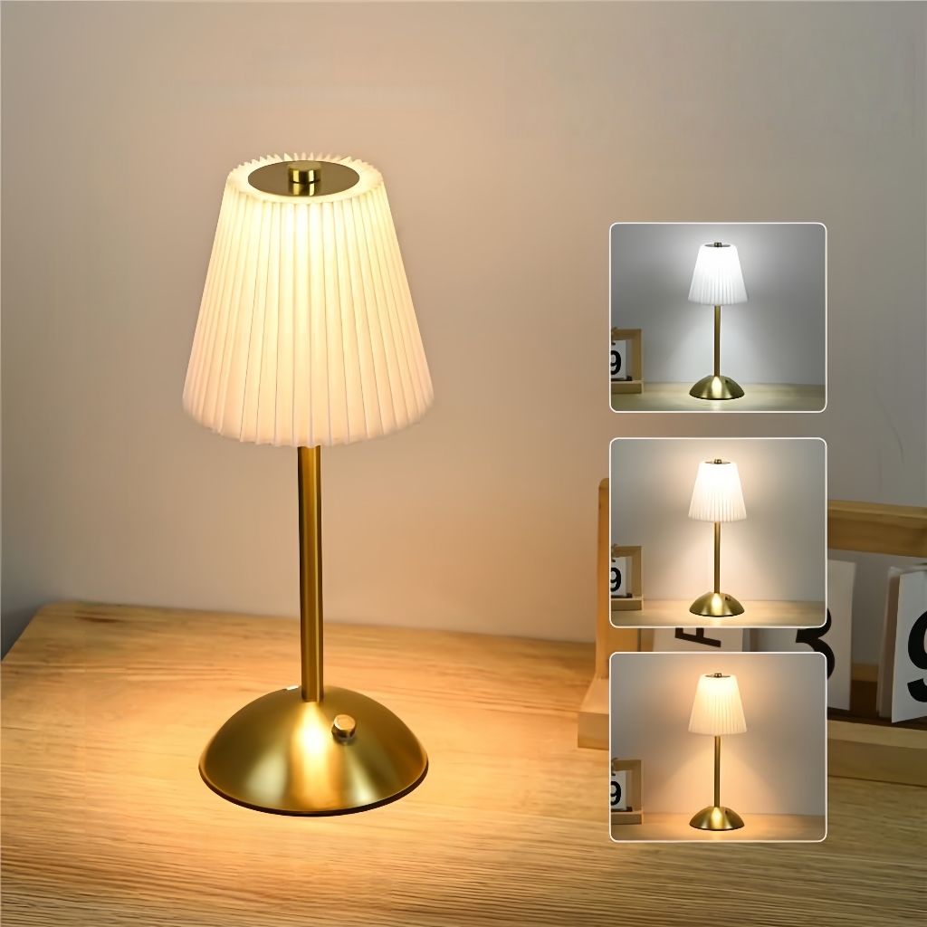 Luminária Mesa Abajur Led Touch Usb Recarregável Barra Led Sensor Sem Fio 3 Cor Yesop Bege em Oferta na Shopee