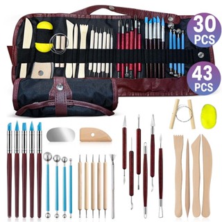 Kit 30/43 peças De Ferramentas Profissional Escultura Em Cerâmica De Argila Entusiasta da cerâmica em Oferta na Shopee
