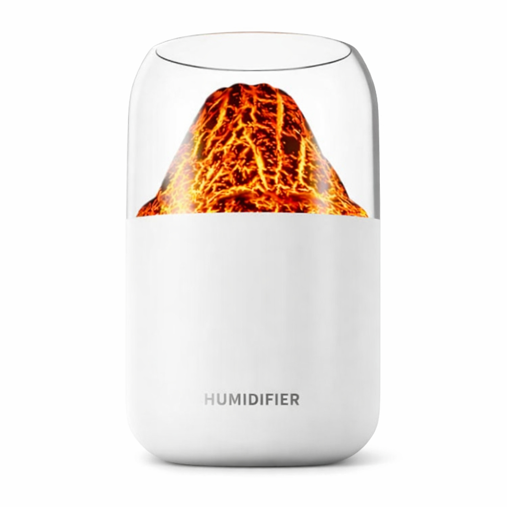 Umidificador De Ar Formato Vulcão Com Luz Led Difusor De Aromas Usb Portátil Para Quarto