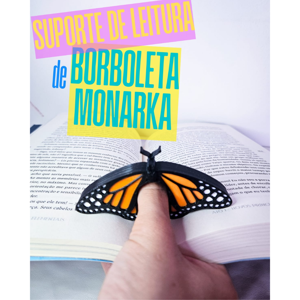 Suporte de Leitura Borboleta Monarch – Marcador de Páginas com Apoio de Polegar
