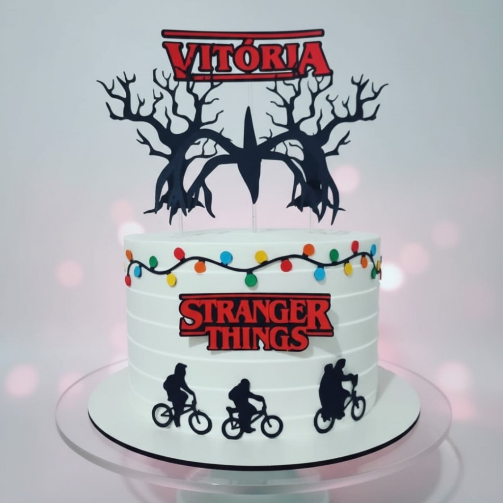 Topo de bolo Stranger Things Personalizado topper