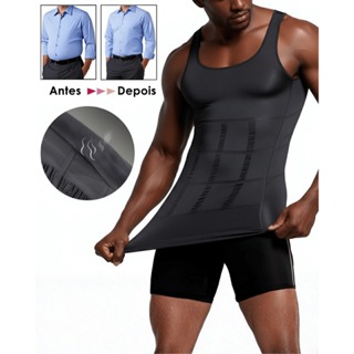 Cinta Regata Modeladora Masculina Correção Postural Slim Compressão Emagrecedora em Oferta na Shopee