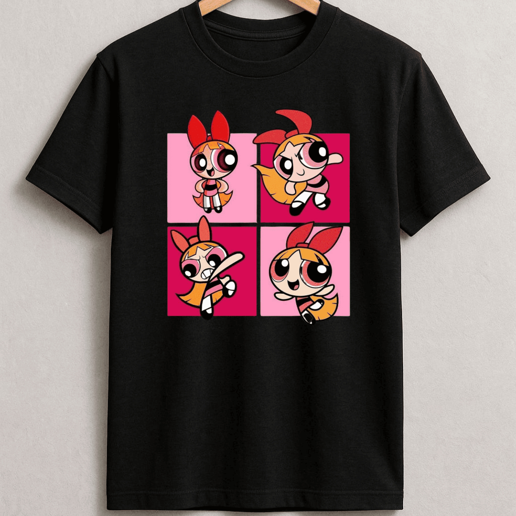 Camiseta Unissex Estampado FLORZINHA Super Poderosas Algodão Conforto Estilo Streetwear Verão Dia