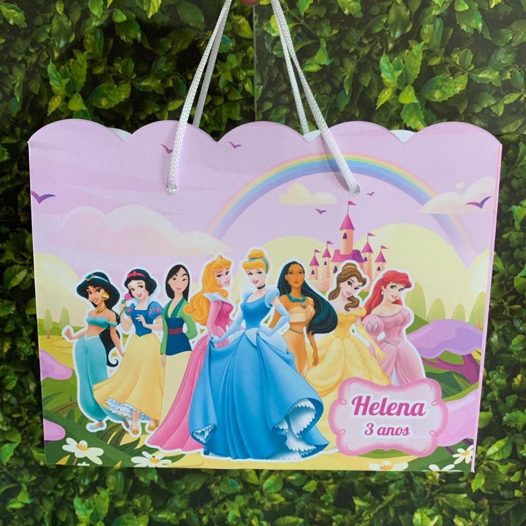 Sacolinhas Personalizadas Princesas Lembrancinhas Festa Infantil |Todos  os temas PEGUE E MONT