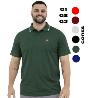 Camiseta Polo Plus Size Masculina G1 G2 G3 100% Algodão Camisa Para Homem Tamanho Grande em Oferta na Shopee