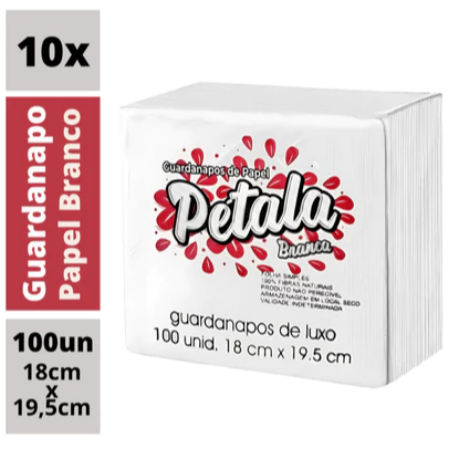Kit 300/500 ou 1000 Guardanapo Pérola de Papel Branco, 18x19,5, Mesa Balcão Padaria