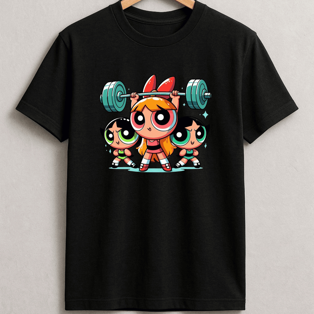 Camiseta Unissex Estampado SUPER PODEROSAS Academia Gyn Algodão Conforto Estilo Streetwear Verão Dia