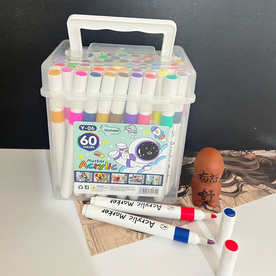 24/36/48/60 cores Caneta Marcadora De Cabeça Conjunto De Canetas De Aquarela Especial Para Crianças em Oferta na Shopee