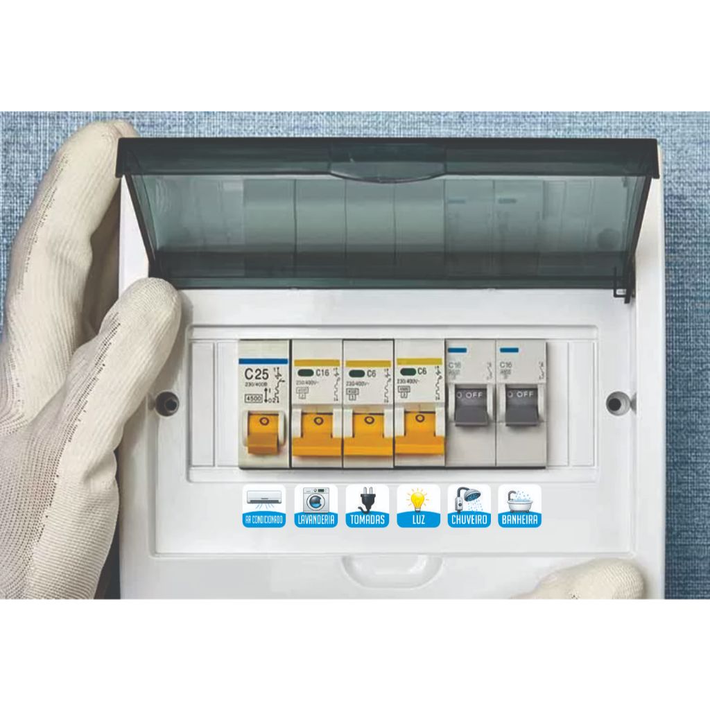 Adesivos 120 uni. Identificador para Quadro Disjuntor Sinalização Energia Quadro De Força 1,5 x 1,5cm