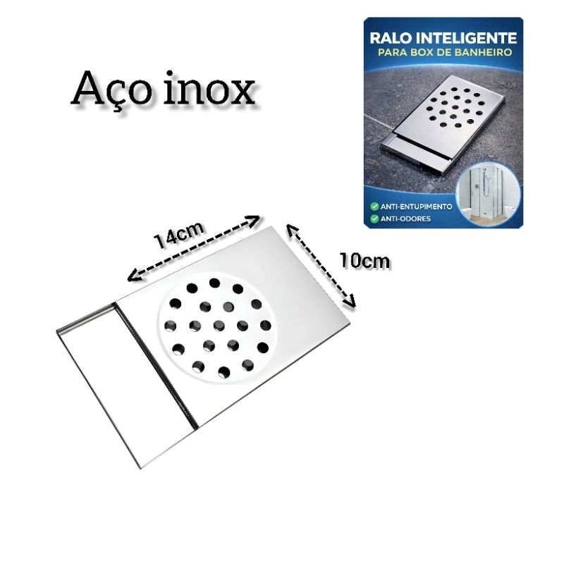 Ralo inteligente para box banheiro em aço inox. em Oferta na Shopee