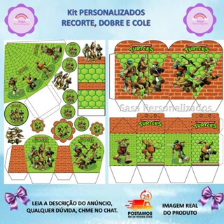 TEMA TARTARUGA NINJA LEMBRANCINHA COM 80/200 ITENS - PERSONALIZADA COM OU SEM NOME em Oferta na Shopee