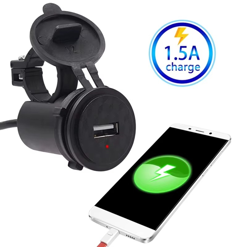 Carregador de telefone motocicleta 12v porta à prova d'água tomada usb guidão carregador de telefone em Oferta na Shopee