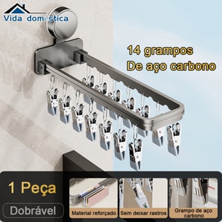 Mini Varal Retrátil Autoadesivo - Dobrável para Roupas Íntimas e Acessórios Cabide Para Meias em Oferta na Shopee