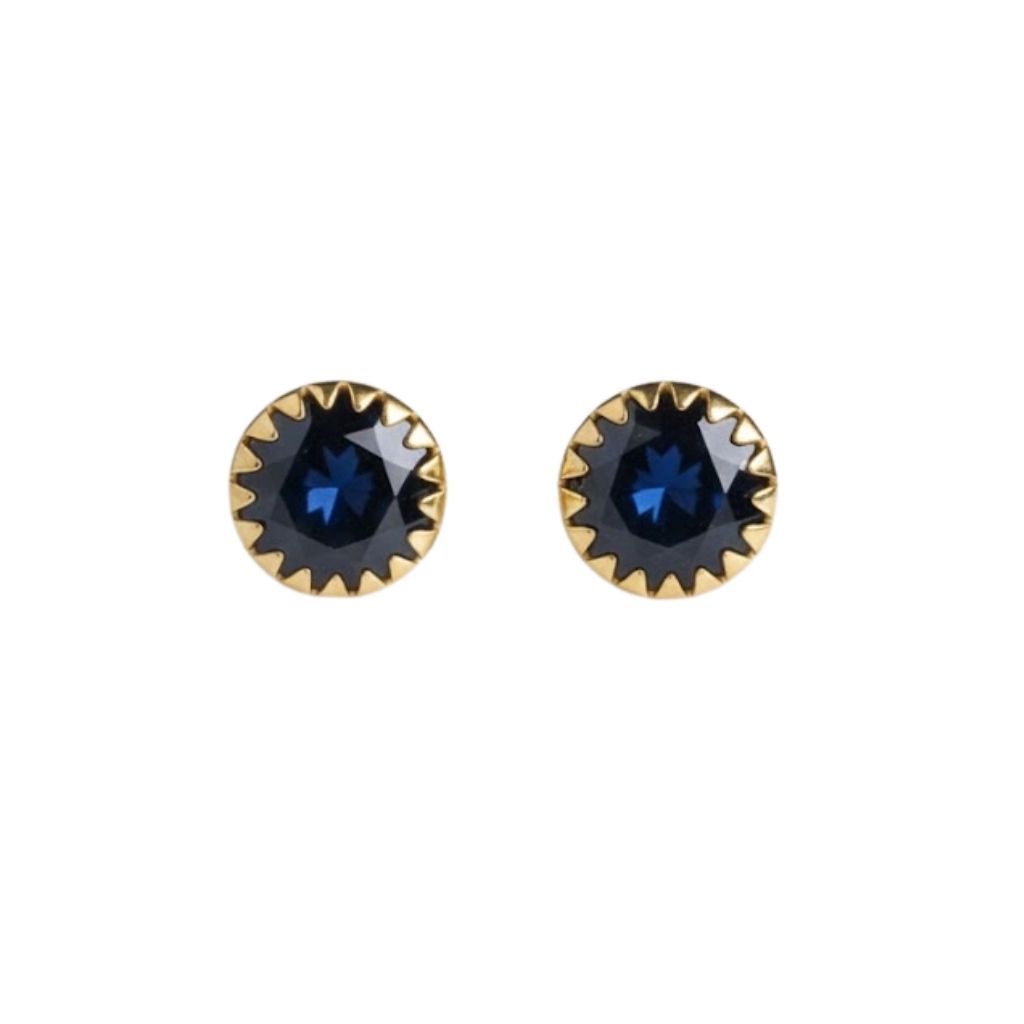 Brinco Ponto De Luz Cristal - Preto - Banhado a Ouro 18K - Semijoia Hipoalergênica