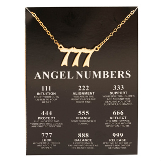 Números De Anjo De Aço Inoxidável Colares Da Sorte 777  Pingente Colar Encanta Jóias em Oferta na Shopee