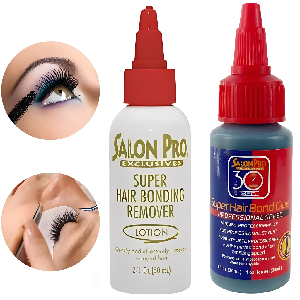 Kit Cola 30 Sec. Para Extensão de Cílios 30ml + Loção Removedor de Cola 30ml Salon Pro