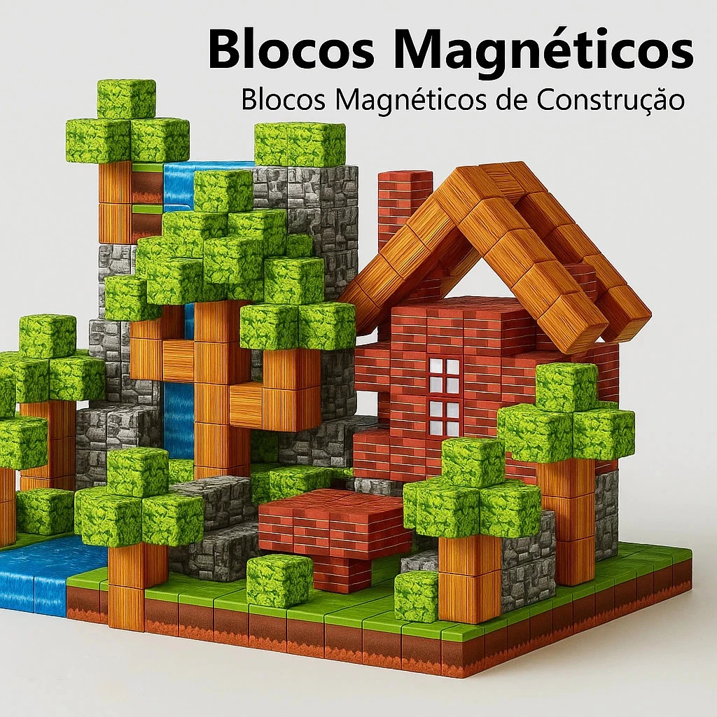 Blocos Magnéticos de Montar 20/72/96/148/192 Peças – Brinquedo Infantil para Meninos em Oferta na Shopee
