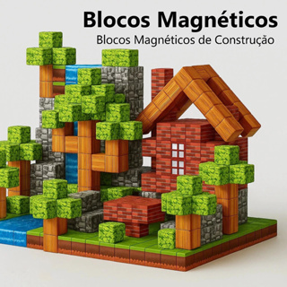 Blocos Magnéticos de Montar 20/72/96/148/192 Peças – Brinquedo Infantil para Meninos em Oferta na Shopee