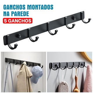 Ganchos Montados Na Parede 5 Ganchos Metal Para Toalhas Casacos E Roupas Seu Banheiro Cozinha