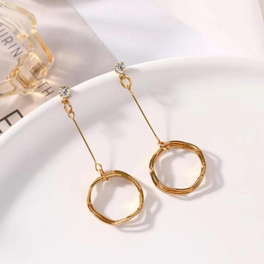 Brincos Geométricos De Zircônio Pingente Emaranhado longo Para Mulheres Jóias De Festa De Luxo em Oferta na Shopee