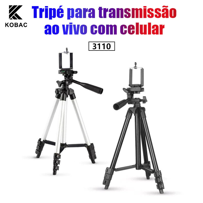 Tripé 1,02m com Nível: Estabilidade Imediata para Suas Criações | Universal para Câmera e Celular com Envio Rápido