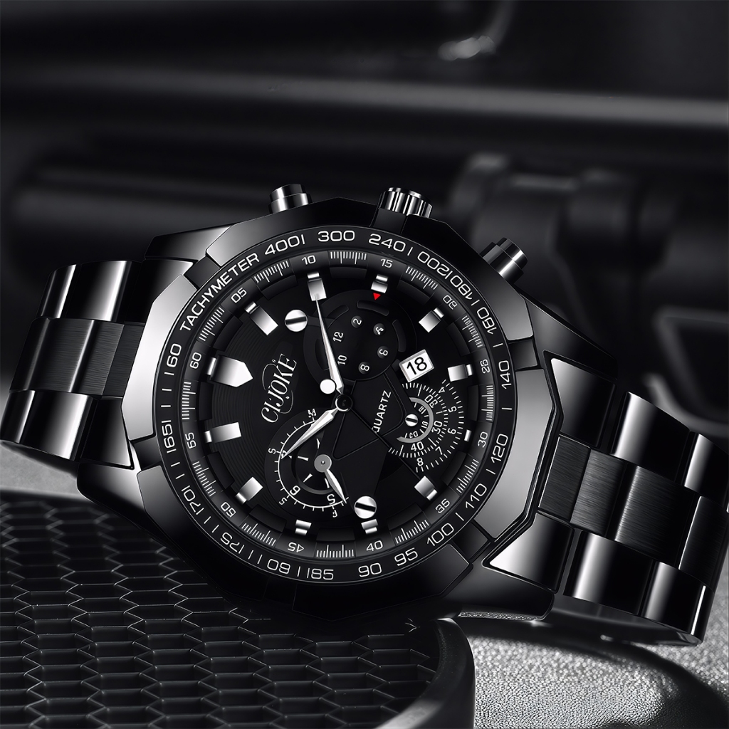 CIJOKE Relógio Masculino de Aço Inoxidável – Automático/Quartzo, À Prova d’Água, Luxo Business em Oferta na Shopee