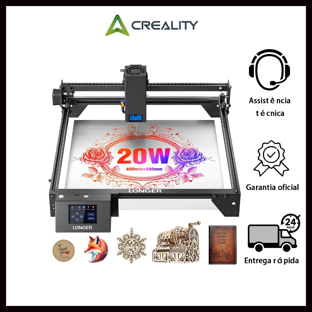 Longer RAY5 Máquina de gravação a laser 20W Gravação offline possível 127~220V em Oferta na Shopee