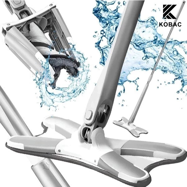 Esfregão Giratório Multiuso com 2 Refis | Haste de 130cm, Rotação 360° para Limpeza Fácil e Rápida em Oferta na Shopee