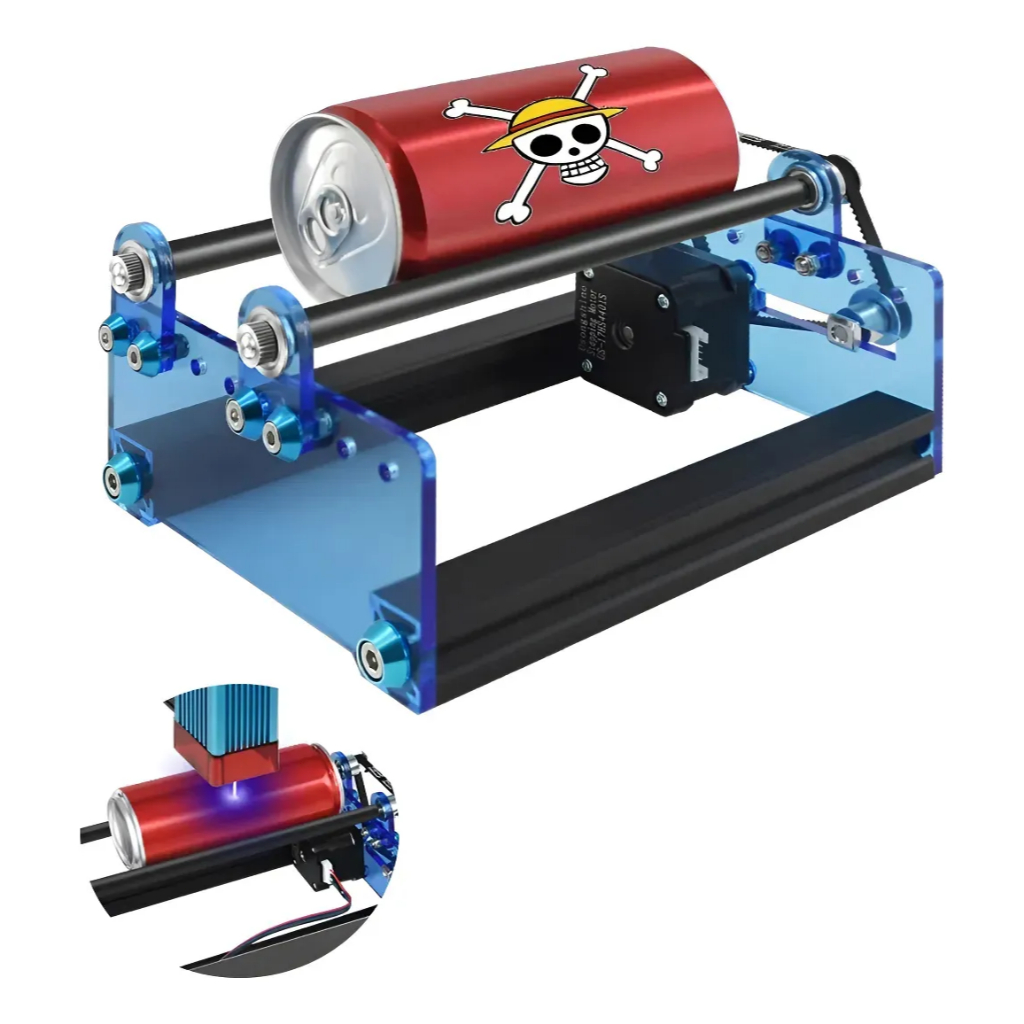 Módulo rotativo de gravação a laser TwoTrees azul transparente em Oferta na Shopee