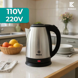 1.8L Chaleira Elétrica de Aço Inox, 127V/220V, Ferve Água Rápido com Tampa e Desligamento Automático em Oferta na Shopee