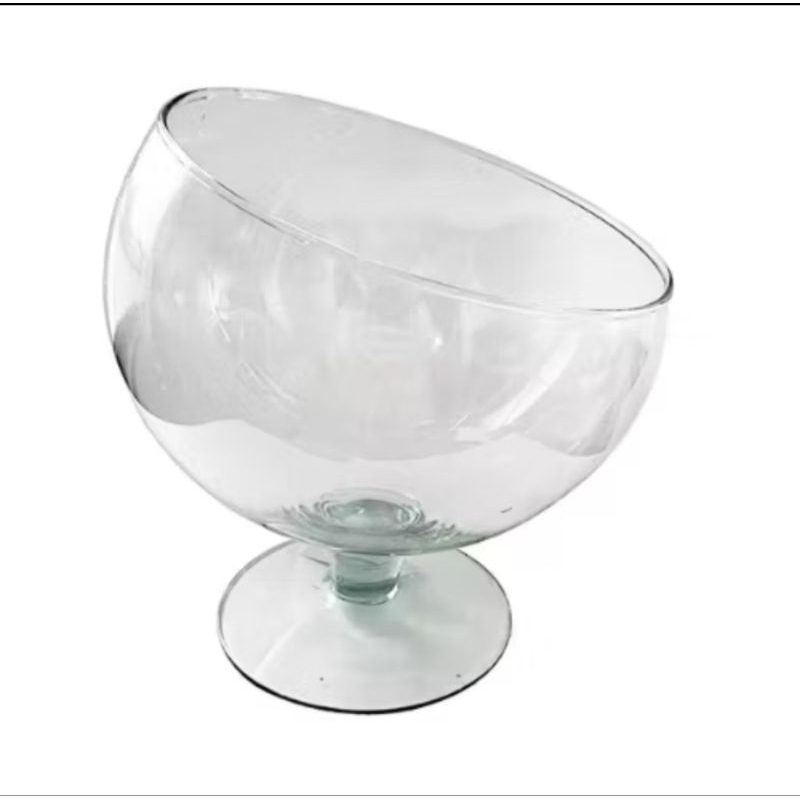 Taça 1,8l  boca torta decoração e sobremesa vidro com pé em Oferta na Shopee