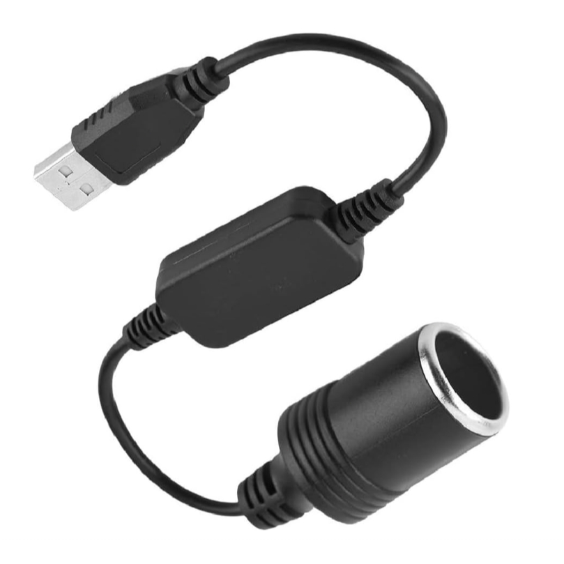 Adaptador De Acendedor De Cigarro USB Para Carro, Cabo Adaptador De Alimentação De 5 V Para 12 V em Oferta na Shopee