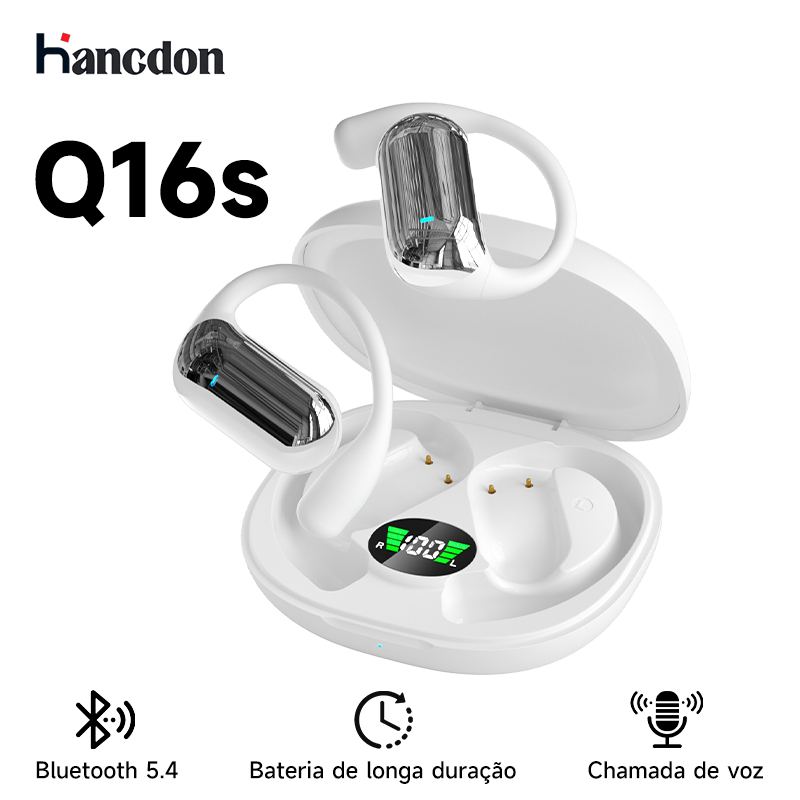 Fones de ouvido Bluetooth Q16s Fones de ouvido sem fio IPX7 à prova d'água Fones de ouvido Bluetooth 5.4 Chamadas de voz