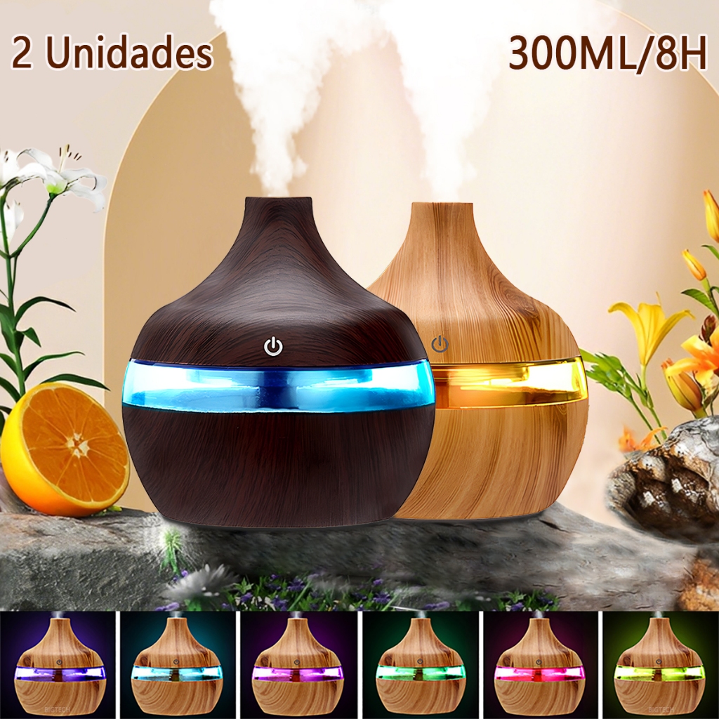 Umidificador De Ar E Aromatizador Grande 8H Purificador De Ar Para Quarto Ultrassônico Difusor Aromatizador LED