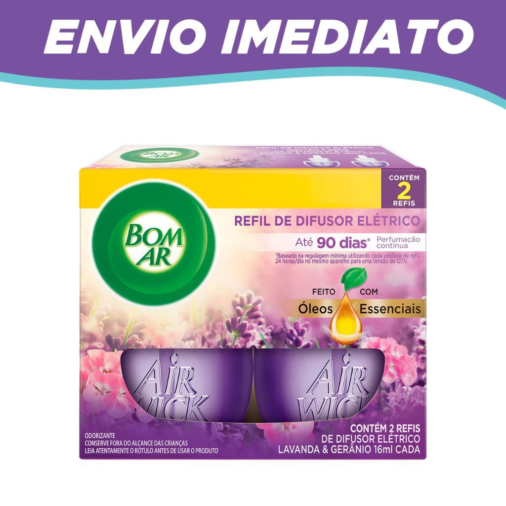 2 Refil Difusor Elétrico Lavanda Air Wick Bom Ar 16ml