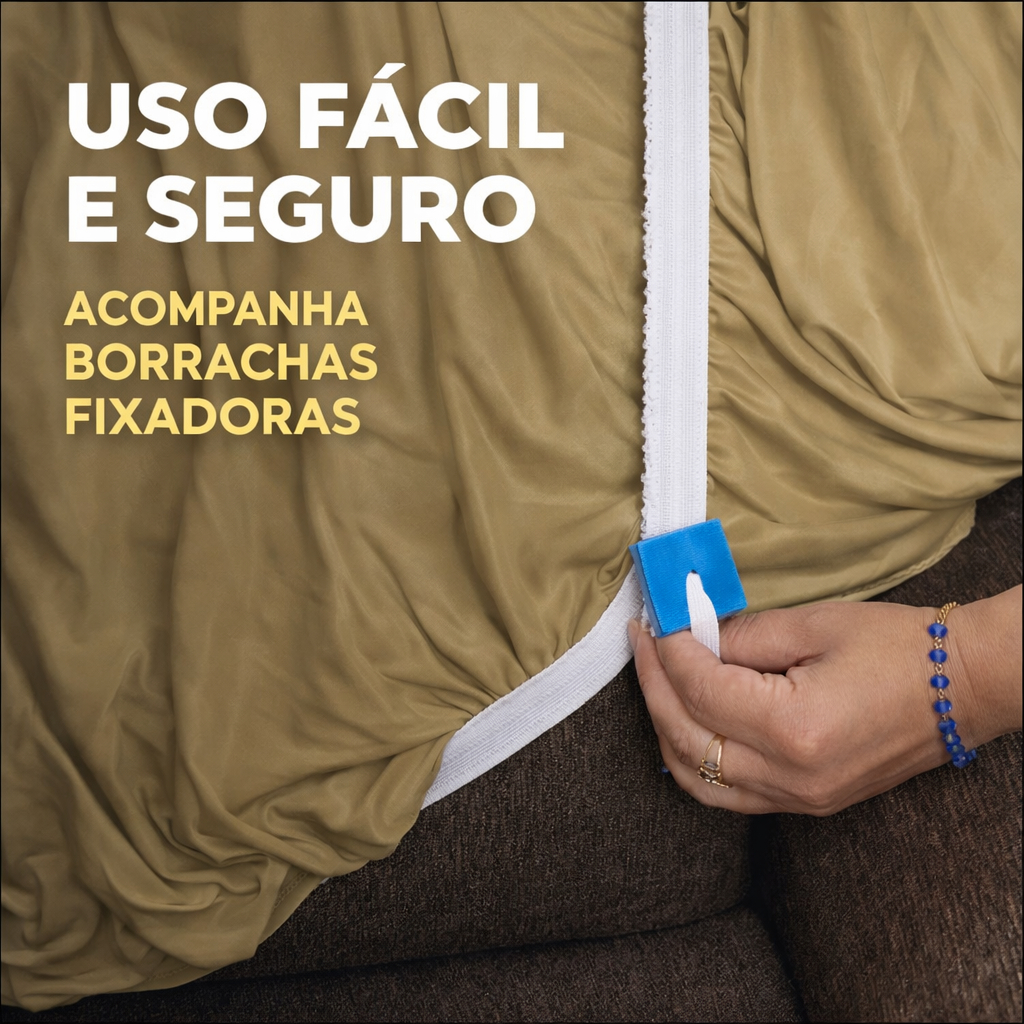 Capa de Sofá 2 e 3 Lugares Elasticada Malha Gel 28 Elásticos