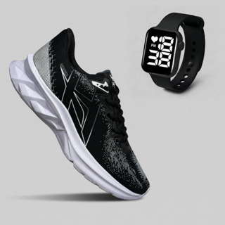 Tênis Masculino Confortável Esportivo Academia + Relógio Digital Moderno Promoção Barato em Oferta na Shopee