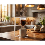Mini coador de café de pano individual com suporte