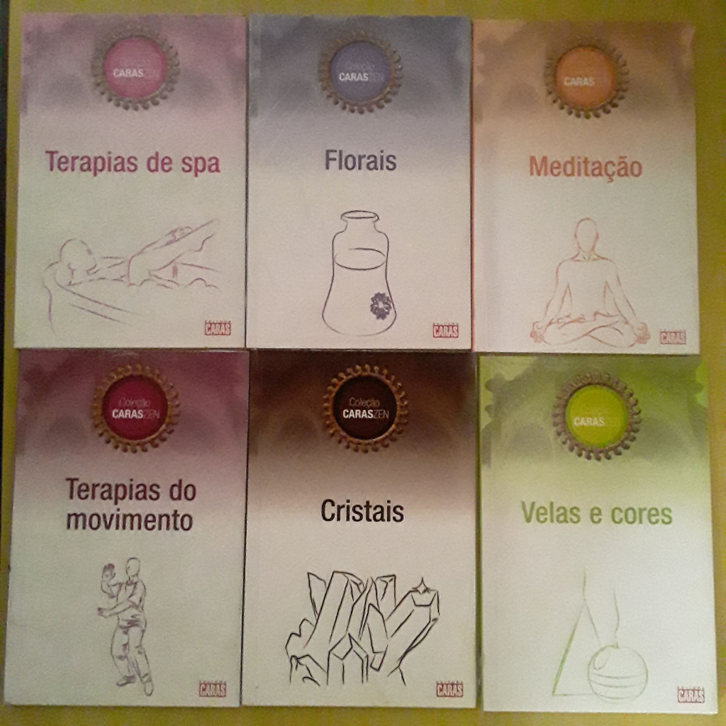 Imagem COLEÇÃO CARAS ZEN KIT COM 6 LIVROS MEDITAÇÃO FLORAIS VELAS E CORES CRISTAIS TERAPIAS DE SPA TERAPIAS DO MOVIMENTO