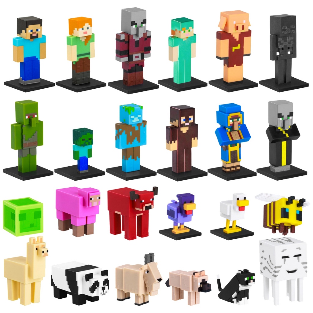 Kit Minecraft 24 Bonecos Sortidos Colecionáveis Personagem Video Game Figura Surpresa - M…