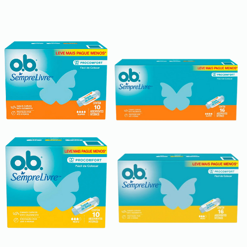 Absorvente Interno o.b. Sempre Livre – Fluxo Médio e Super