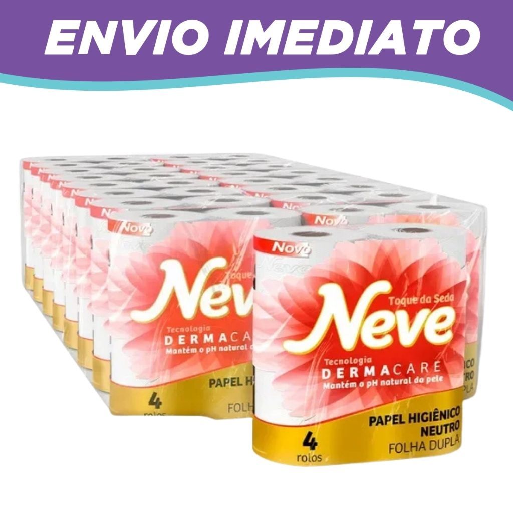 Papel Higiênico Neve Folha Dupla Fardo com 64 Rolos de 30m