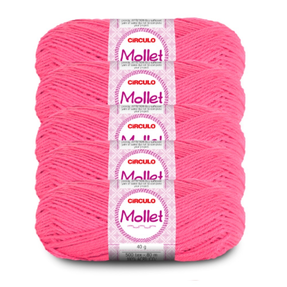 Kit Lã Mollet Circulo Novelo Com 40g - 5 Unidades Cor Pitaya 3182 - Promoção em Oferta na Shopee
