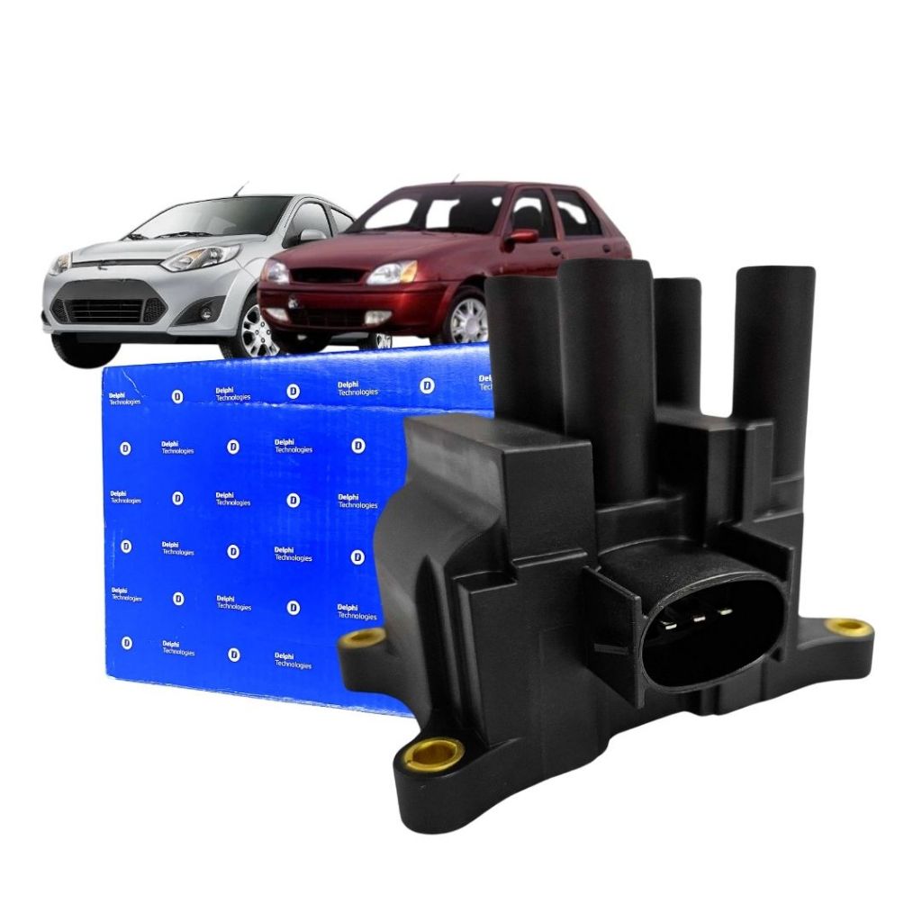 Bobina Ignição 4 Pinos 3 Vias 12v Para Ford Fiesta 1.0 Zetec Rocam 1999 a 2006 CE20119-13B2 em Oferta na Shopee